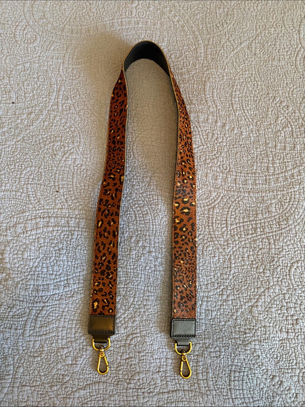 Madewell Leopard Calfhair Print Crossbody Strap - Brown & Black
